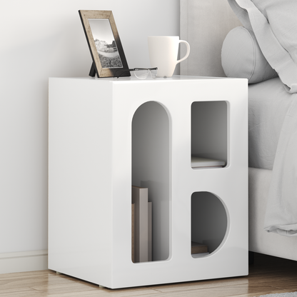 Bedside Table ELST 2 pcs High Gloss White 40 x 35 x 50 cm