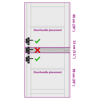 Interior Door White 93 x 211 cm Plywood