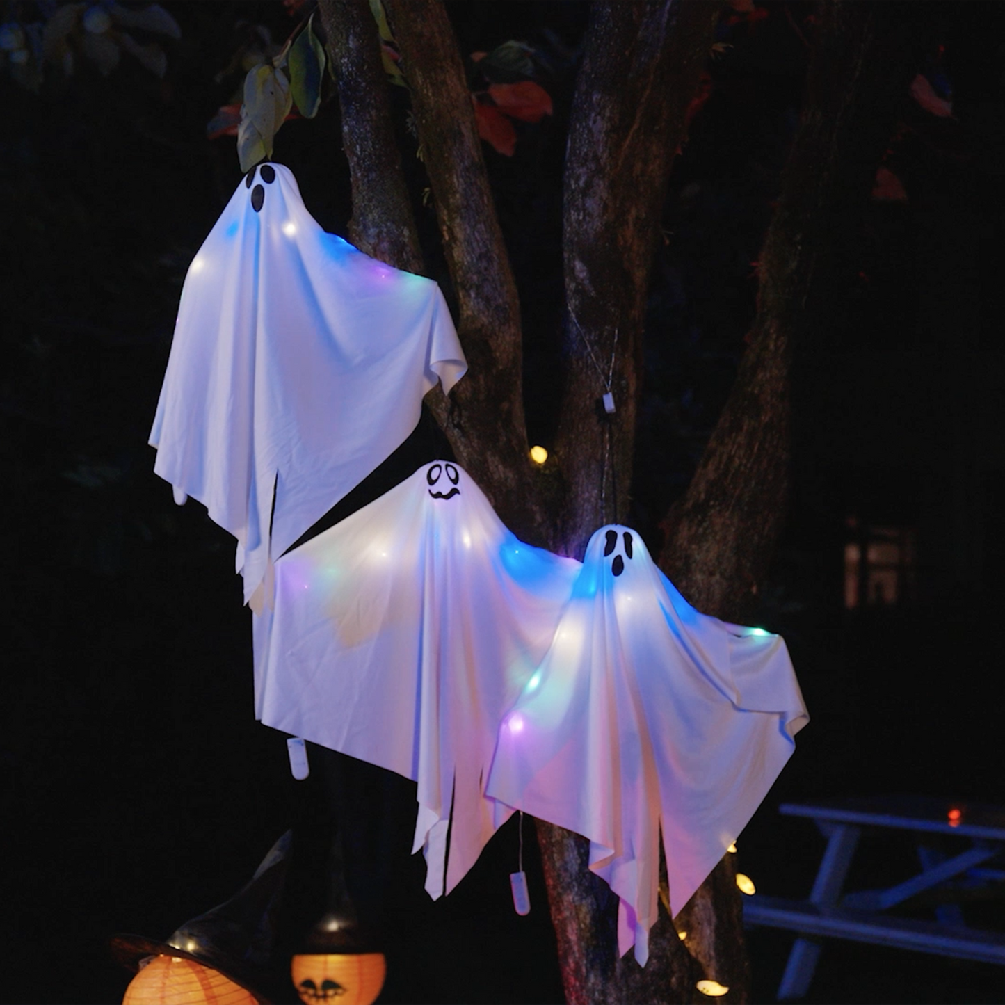 Halloween Hanging Ghost 3 pcs White 52 x 62 cm Polyester