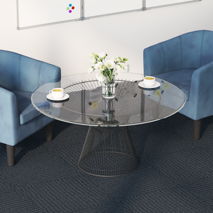 Carpet Tile Blue Grey 50 x 50 cm 4 pcs PP and Bitumen