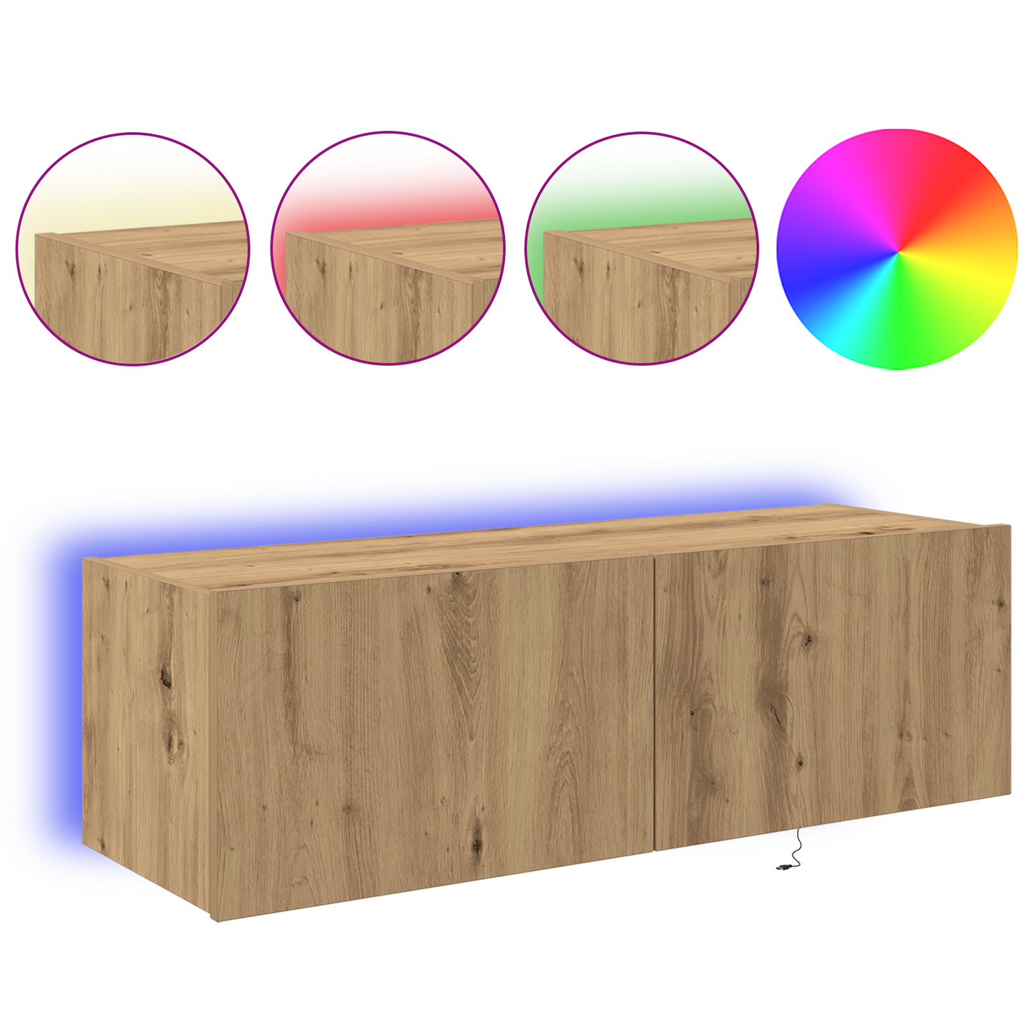 TV Wall Cabinet Artisan Oak 100 x 35 x 31 cm Engineered Wood