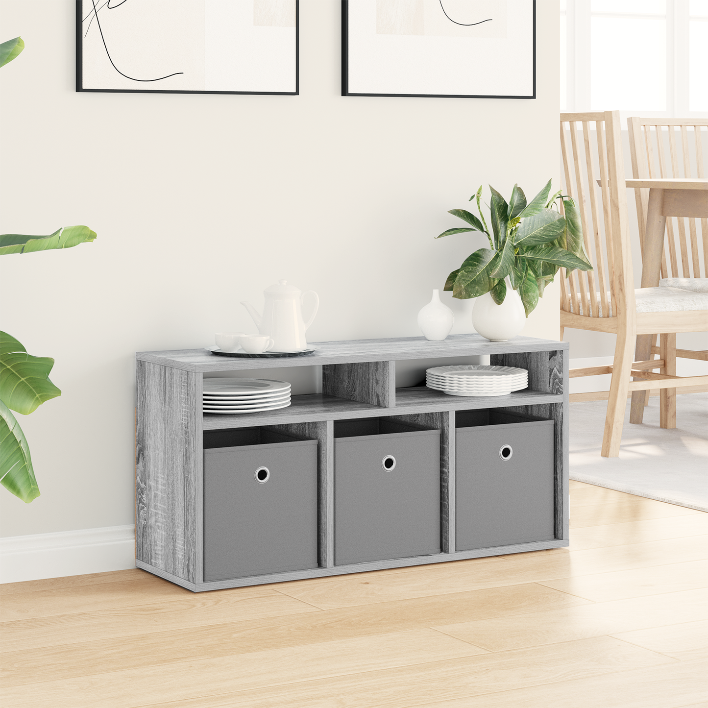 Lowboard with Drawer Grey Sonoma 87 x 27.5 x 43 cm