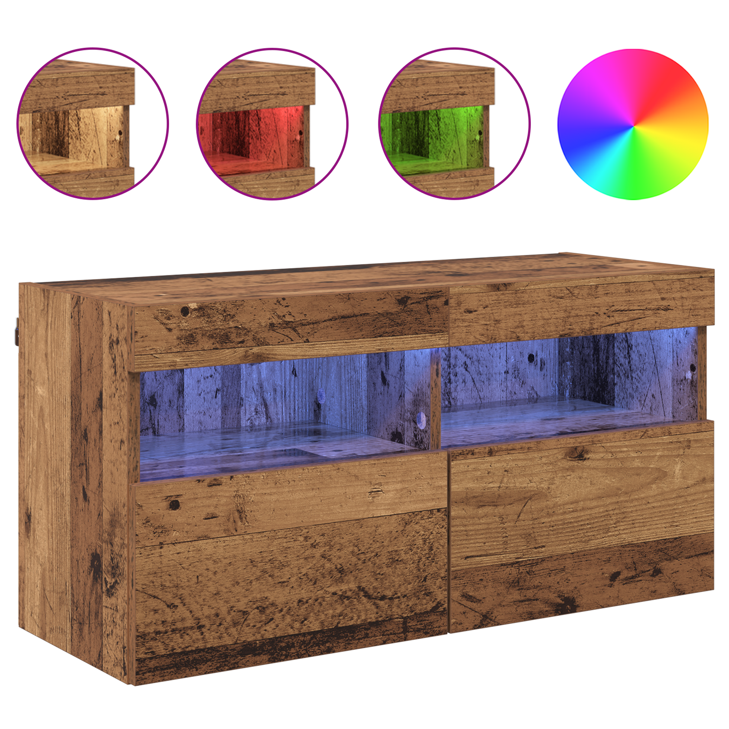 TV Wall Cabinet Old Wood 80 x 30 x 40 cm Engineered Wood