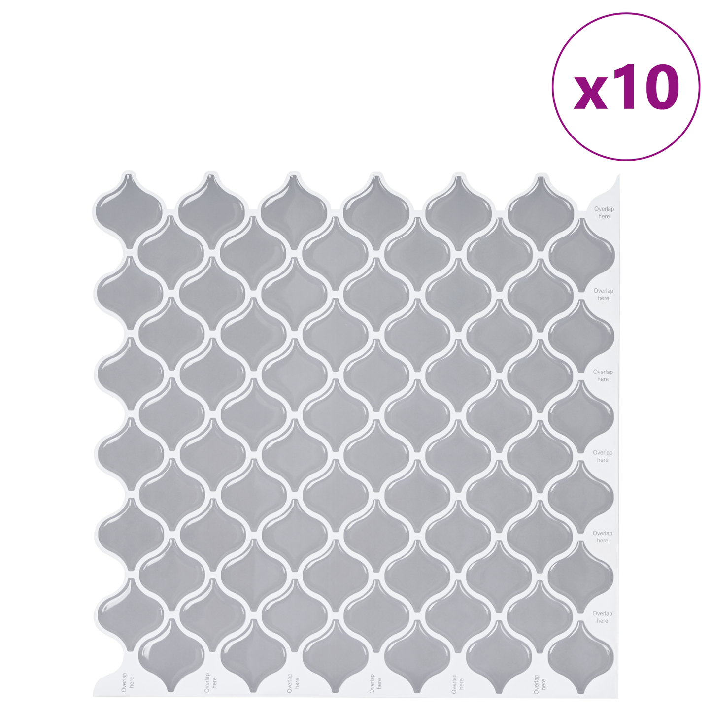 Lanturn Tile 10 pcs Grey 27 x 27 cm Polyurethane and PET