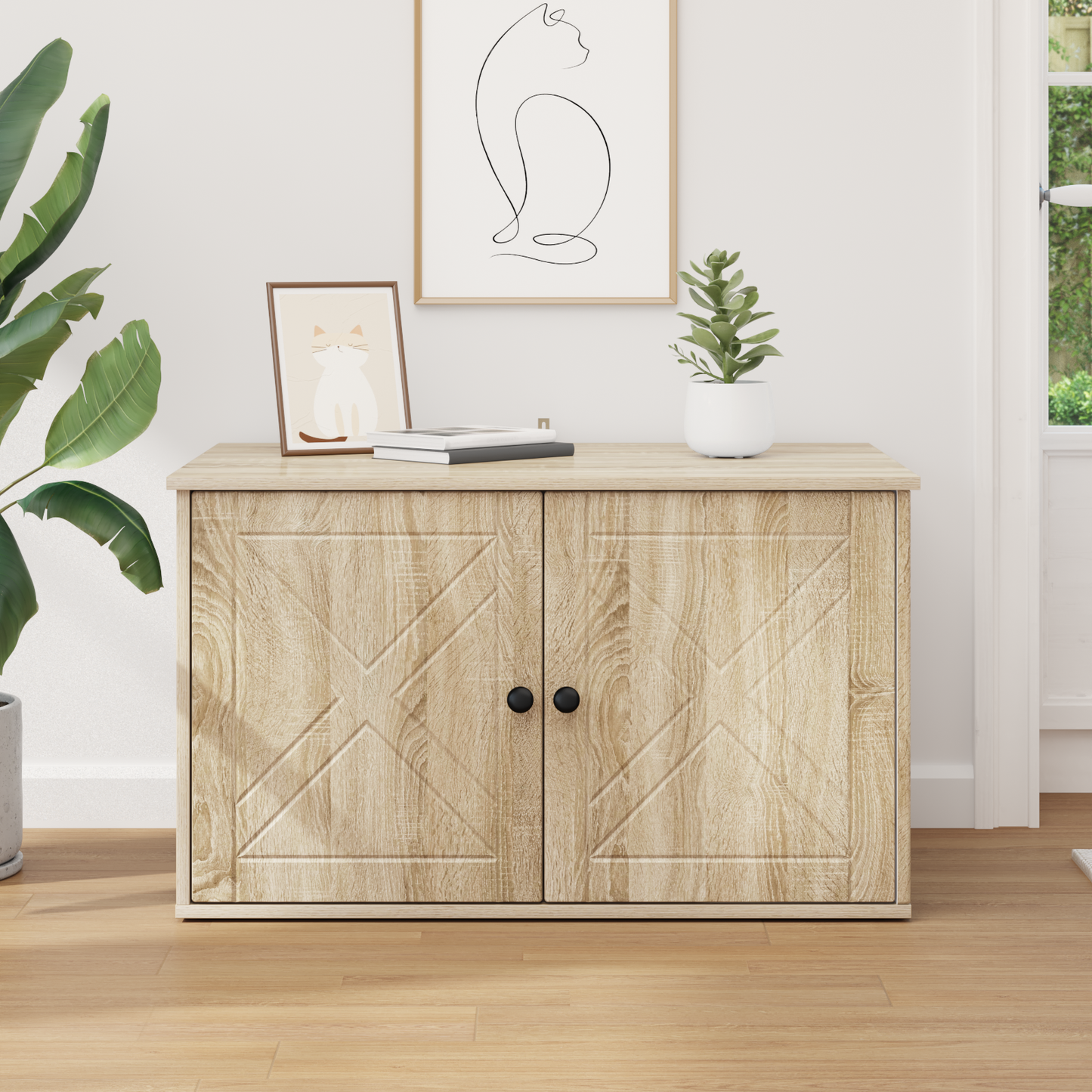 Cat House Sonoma 85 x 55 x 50.5 cm Engineered Wood