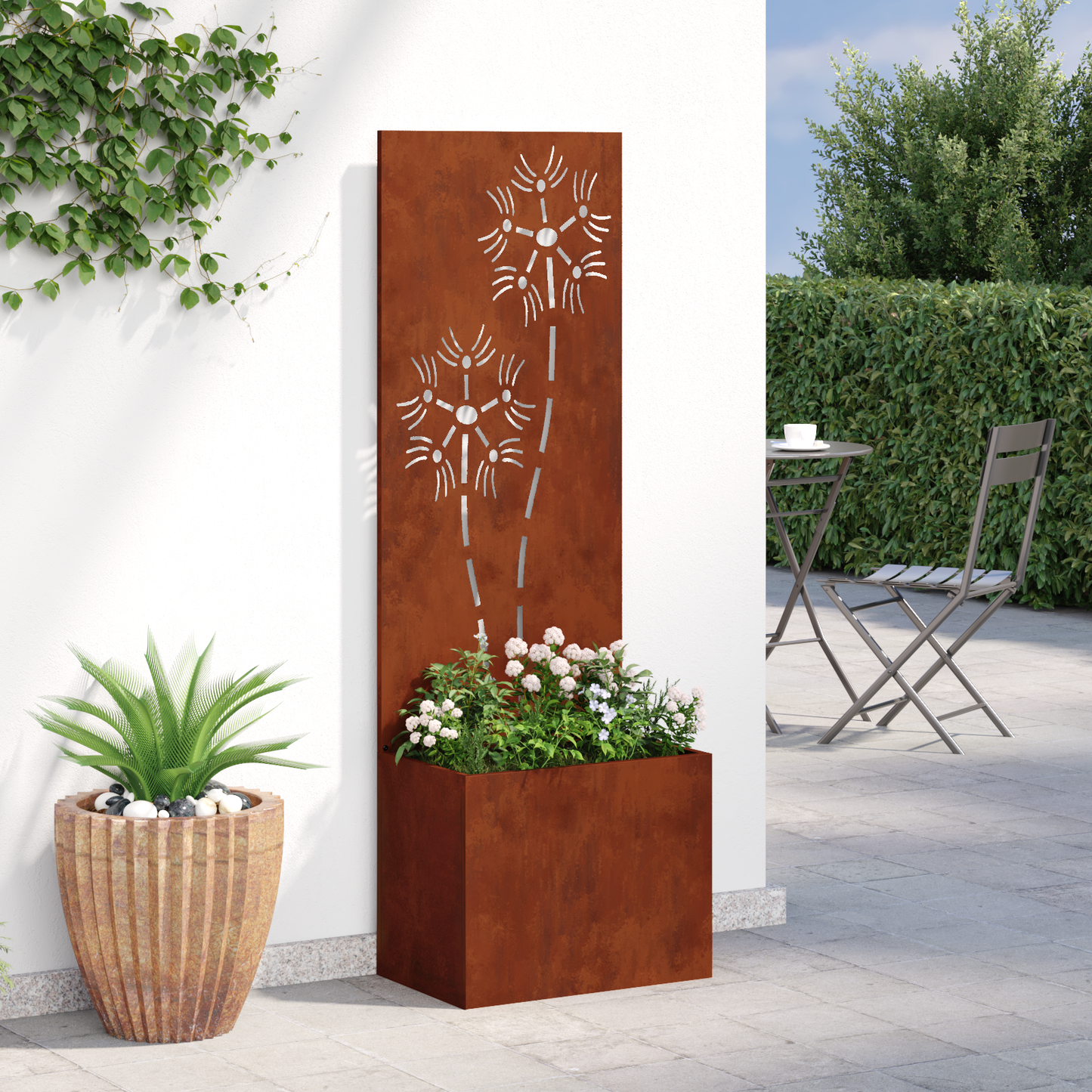 Garden Privacy Screen Rusty 50 x 32 x 150 cm Weathering steel