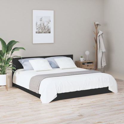 Bed Headboard | Black | Engineered wood | Double | Decorative Inlays