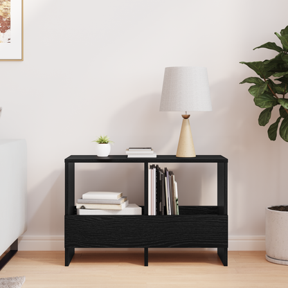Magazine Rack Black Oak 68.5 x 30 x 45 cm