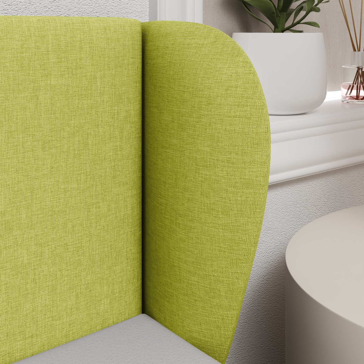 Headboard Ear Green 40 x 23 x 6 cm Fabric