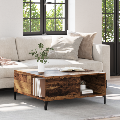 Coffee Table Old Wood 80 x 80 x 36.5 cm Engineered Wood