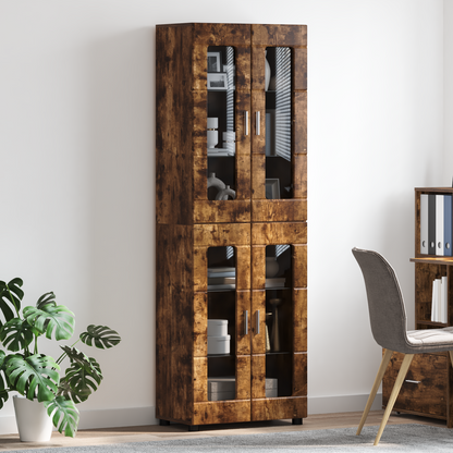 Highboard FLORIN Smoked Oak 60 x 35 x 182 cm Engineered Wood