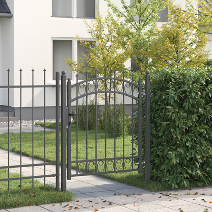 Fence Gate with Spikes EMMEN 125 x 100 cm Powder-coated steel