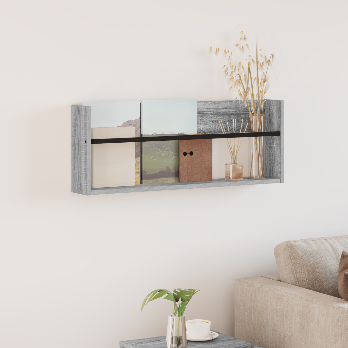 Magazine Rack Grey Sonoma 80 x 12 x 30 cm Engineered Wood