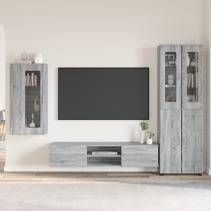 TV Cabinet Set FLORIN 3 pcs Grey Sonoma Engineered Wood