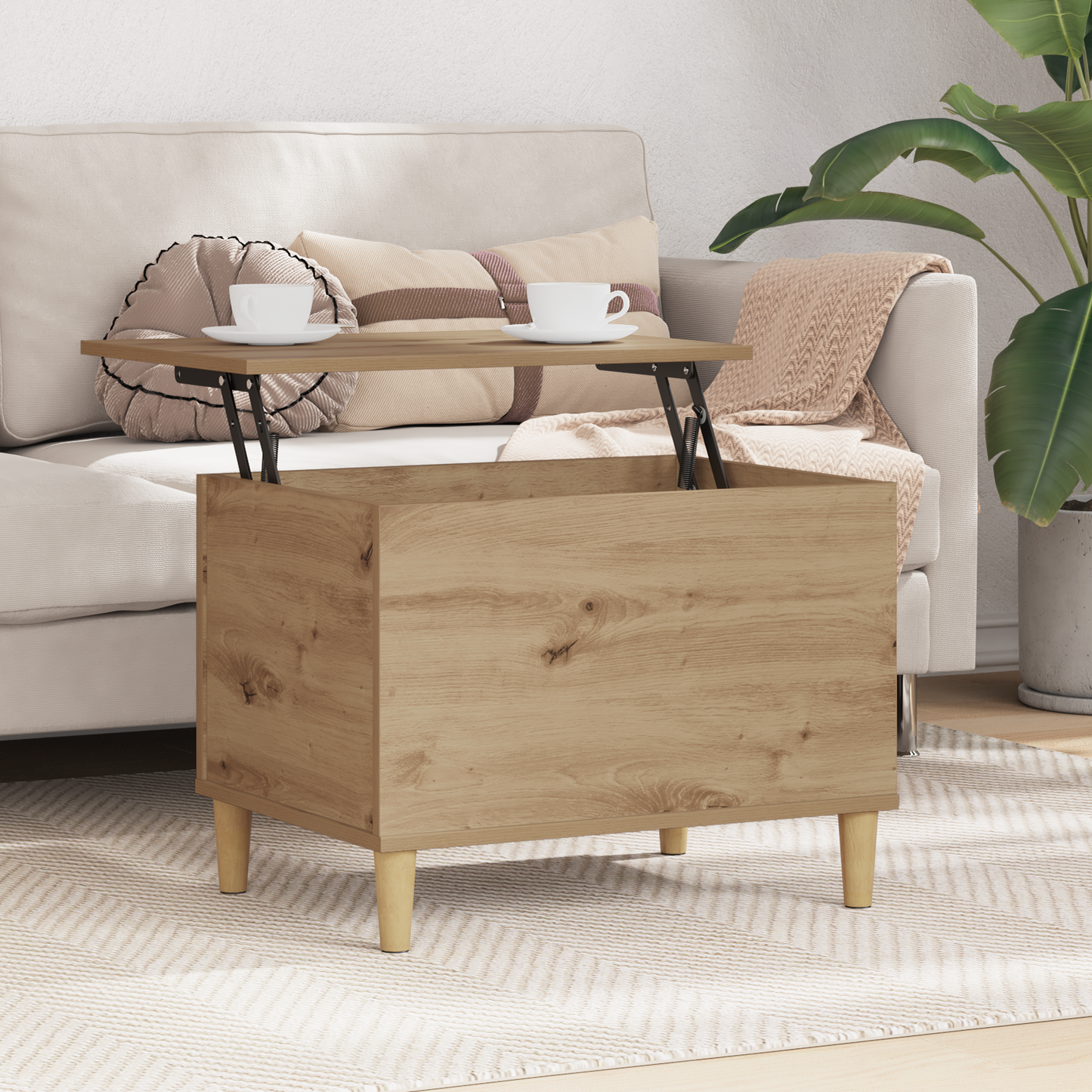 Bedside Cabinet Artisan Oak 60 x 44.5 x 45 cm Engineered Wood