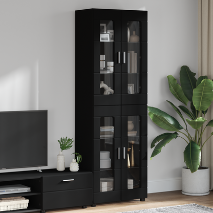 Highboard FLORIN Black 60 x 35 x 182 cm Engineered Wood