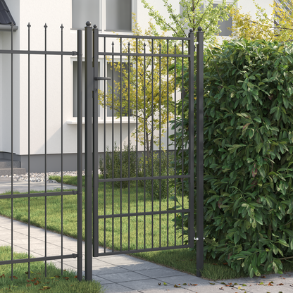 Fence Gate HORST 100 x 175 cm Metal Black Lockable
