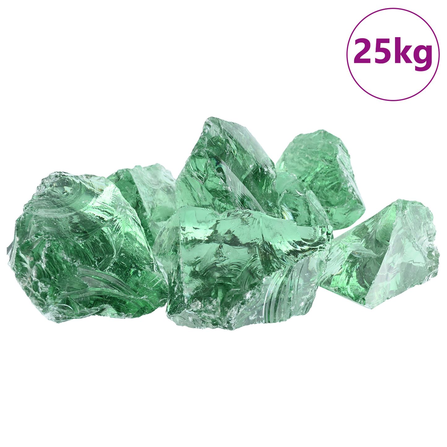 Garden Stones Light Green 12 cm Glass