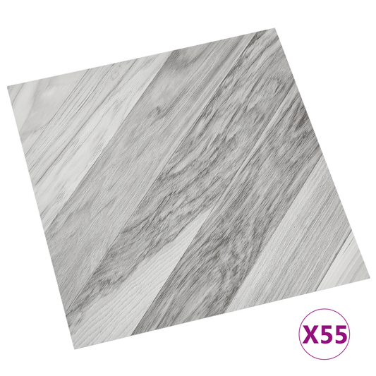 Flooring Planks 55 pcs Grey 5.11 m² PVC
