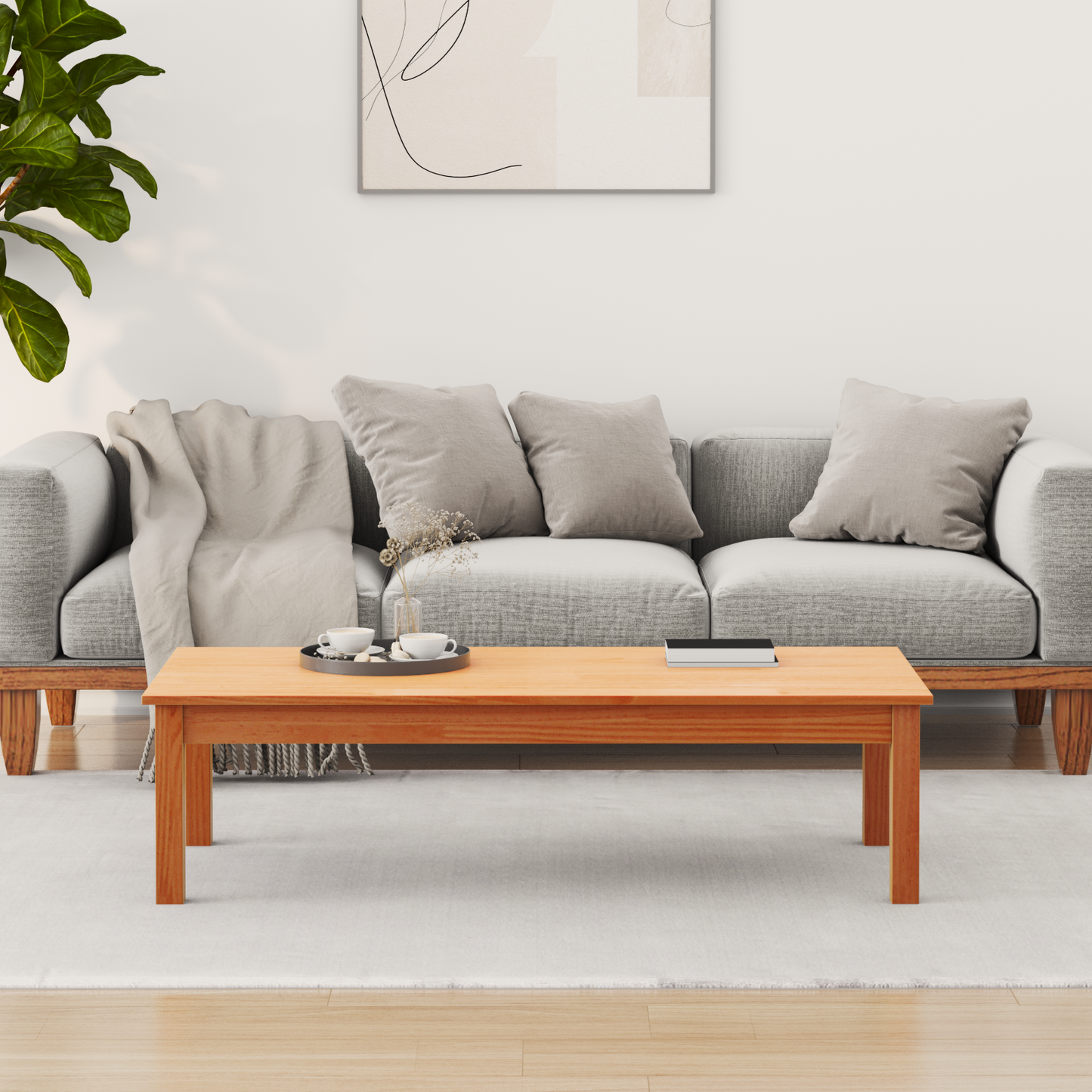 Coffee Table Max Brown 110 x 50 x 30 cm Solid Pine Wood