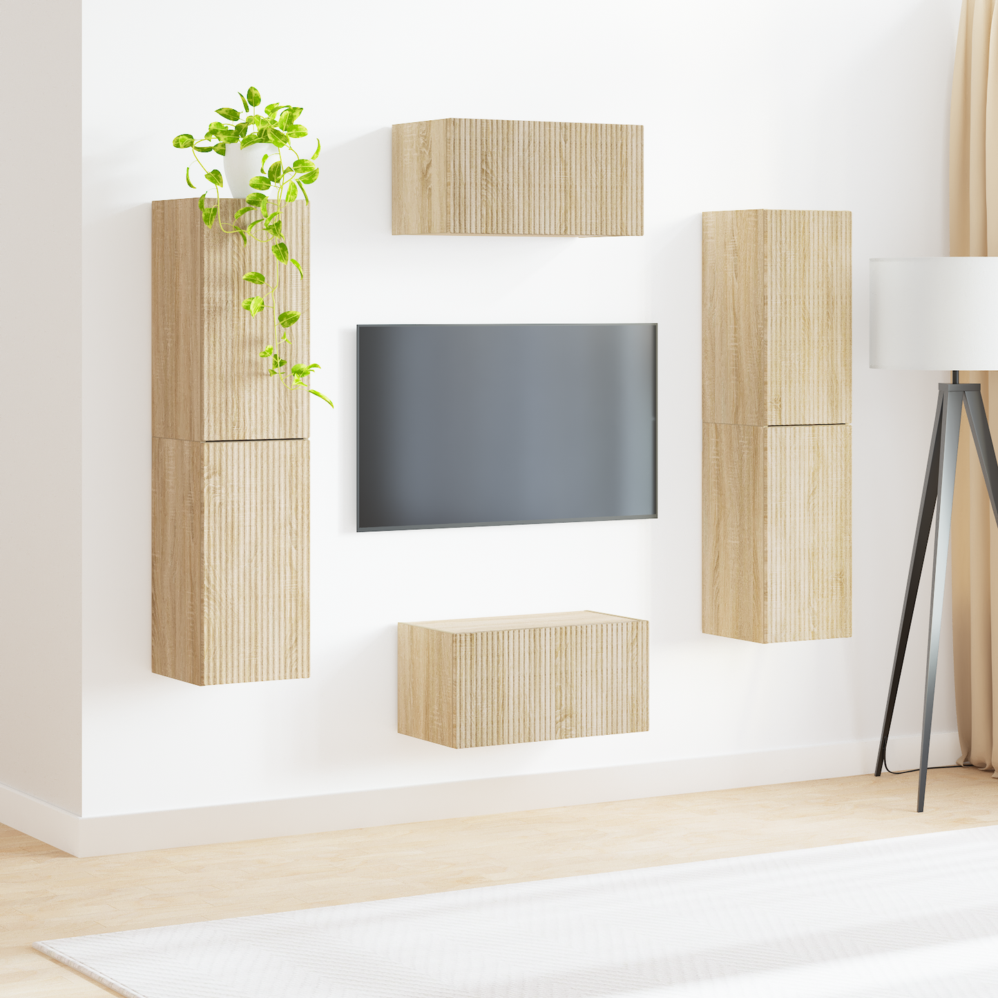 TV Cabinet Set 6 pcs Sonoma Oak Engineered Wood
