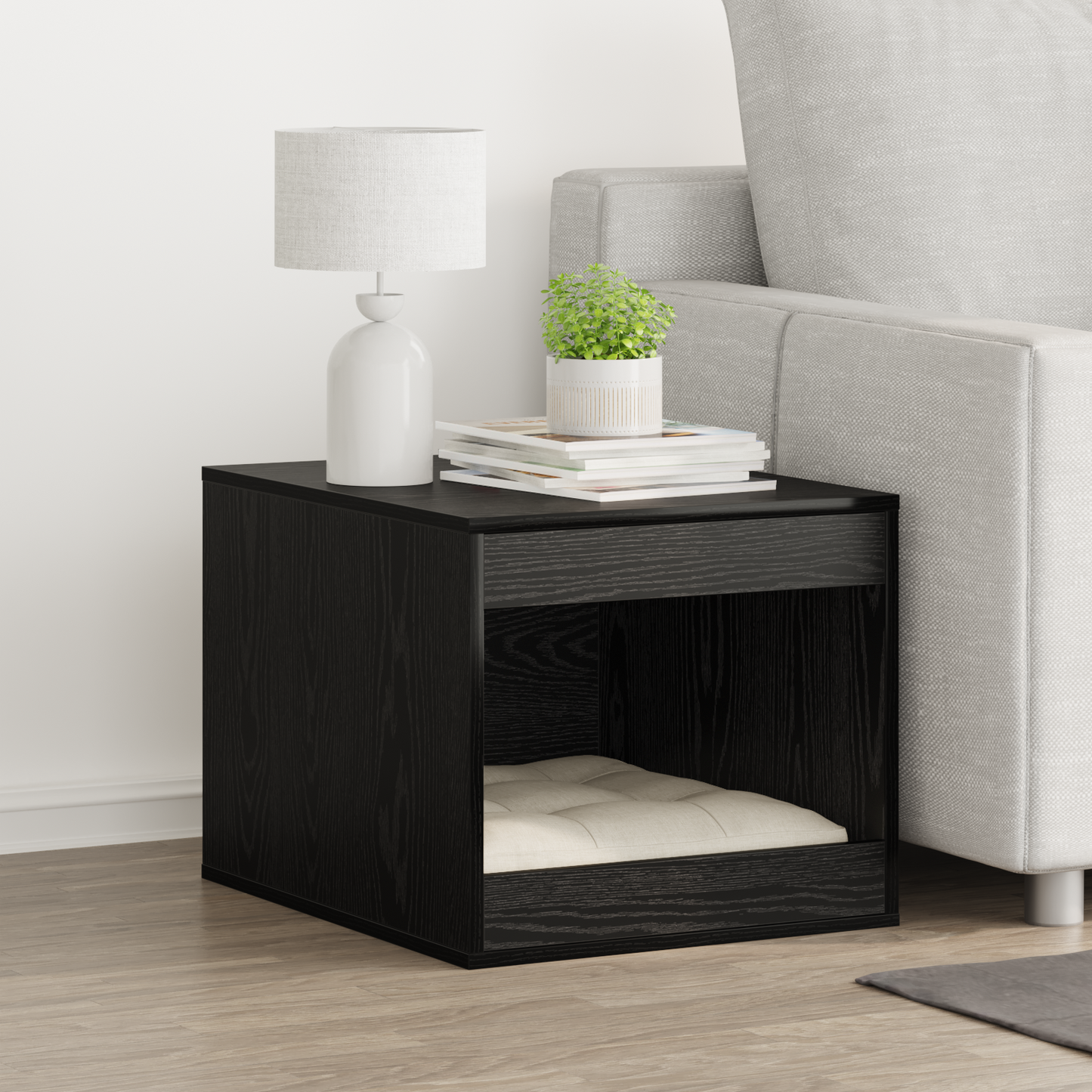 Cat Litter Box Enclosure Black Oak 47 x 59 x 42 cm