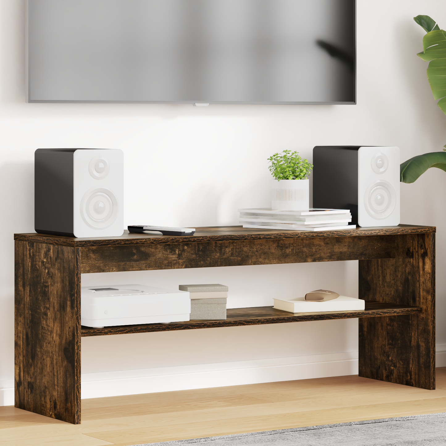 TV Cabinet Smoked Oak 100 x 30 x 40 cm Engineered Wood