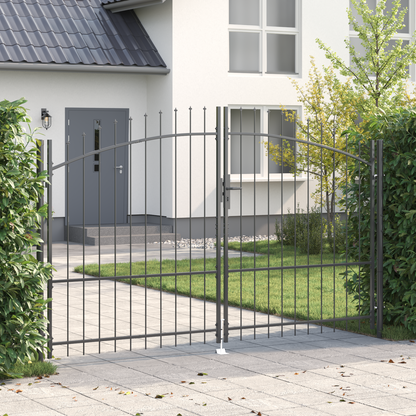 Double Gate with Lock Woerden Grey 299.5 x 224.5 cm Steel