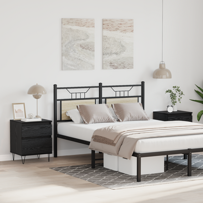 Bed Cabinet Black Oak 40 x 35 x 50 cm Engineered Wood