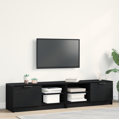 TV Cabinet 2 pcs Black Oak 80 x 35 x 36.5 cm Engineered Wood