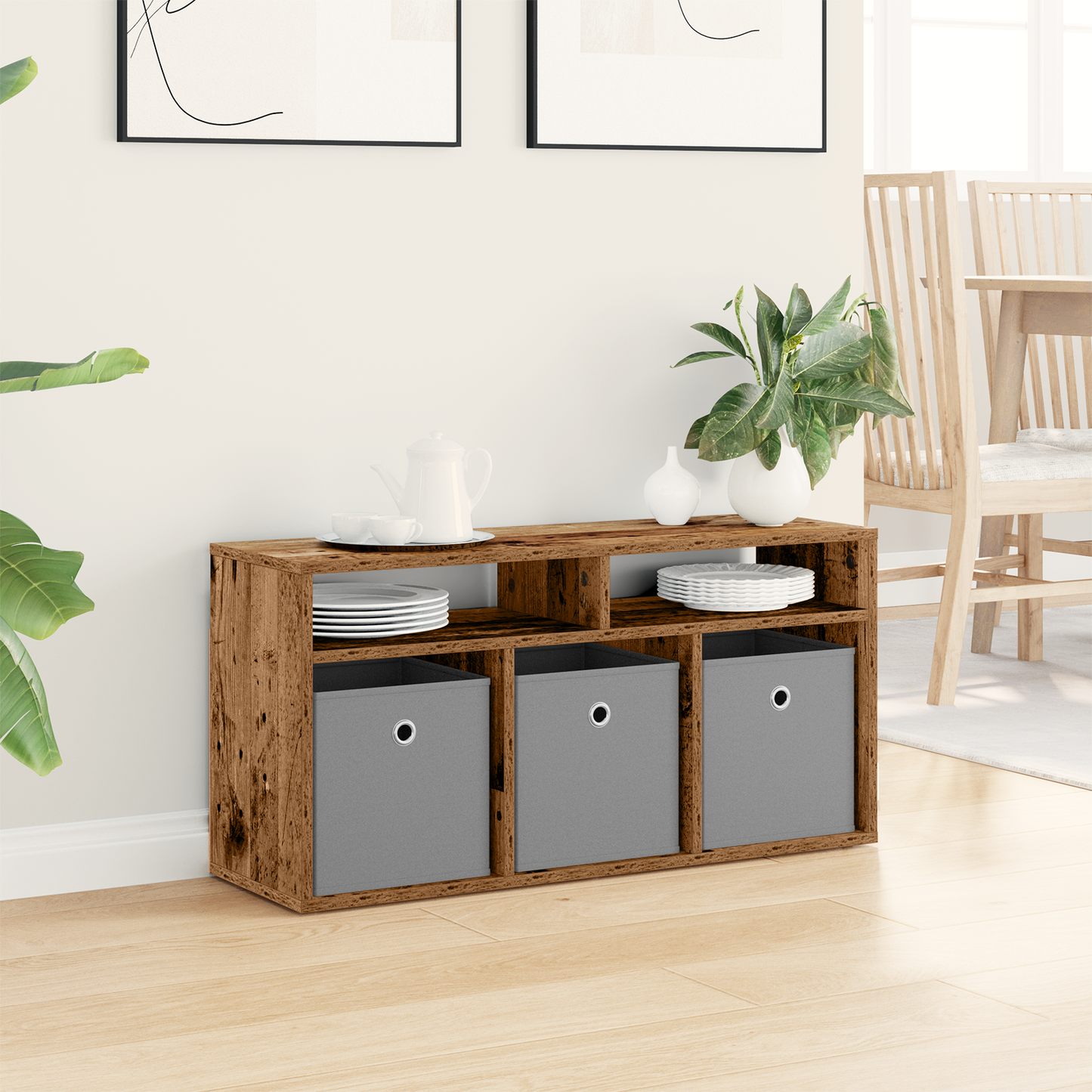 Lowboard with Drawer Old Wood 87 x 27.5 x 43 cm