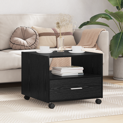 Coffee Table Black Oak 55 x 55 x 45cm Engineered Wood