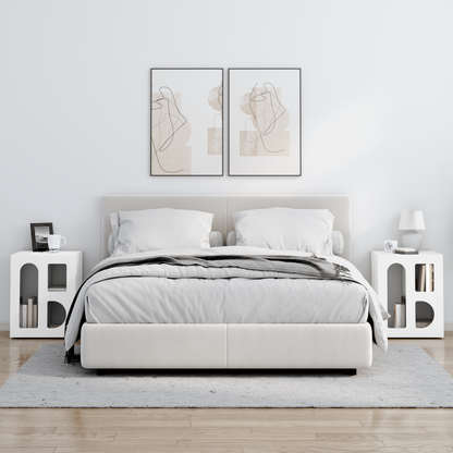 Bedside Table ELST 2 pcs White 40 x 35 x 50 cm Engineered Wood