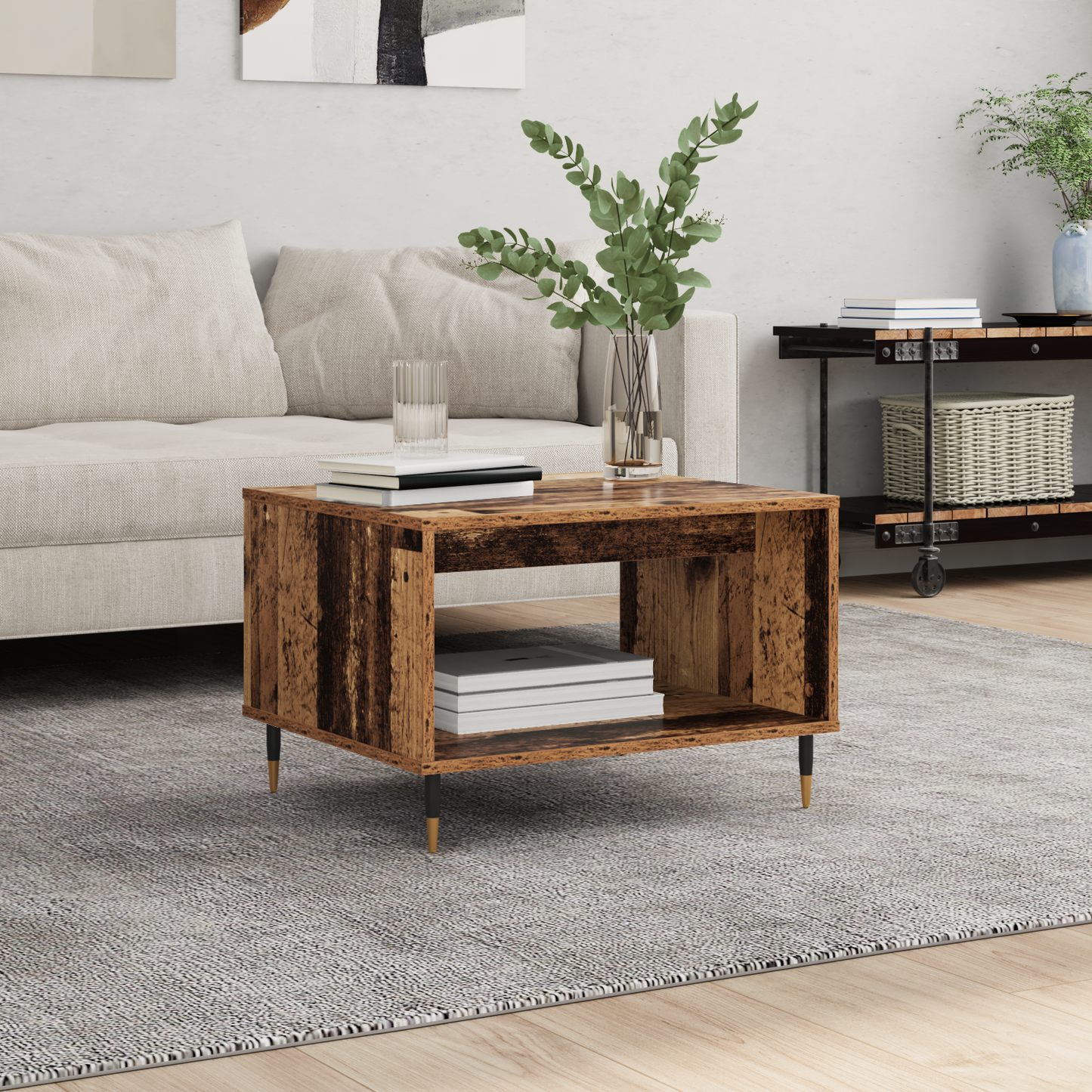 Coffee Table Old wood 60 x 50 x 40 cm Engineered wood