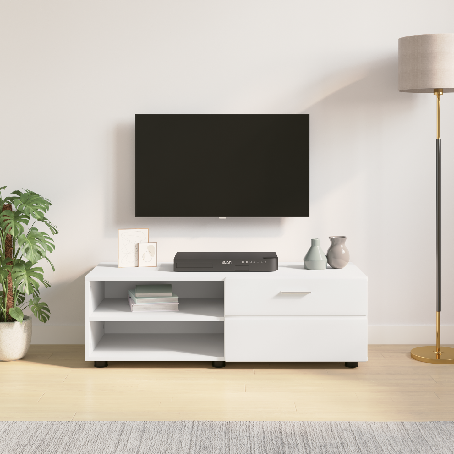 Wooden Cabinet White 100.5 x 39 x 30 cm Engineered Wood