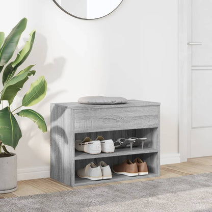 Shoe Bench Grey Sonoma 60x30x45 cm Engineered Wood