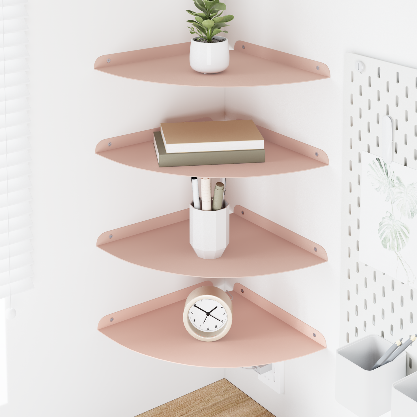 Floating Shelf with Shelf 4 pcs Pink 30 x 30 x 2 cm