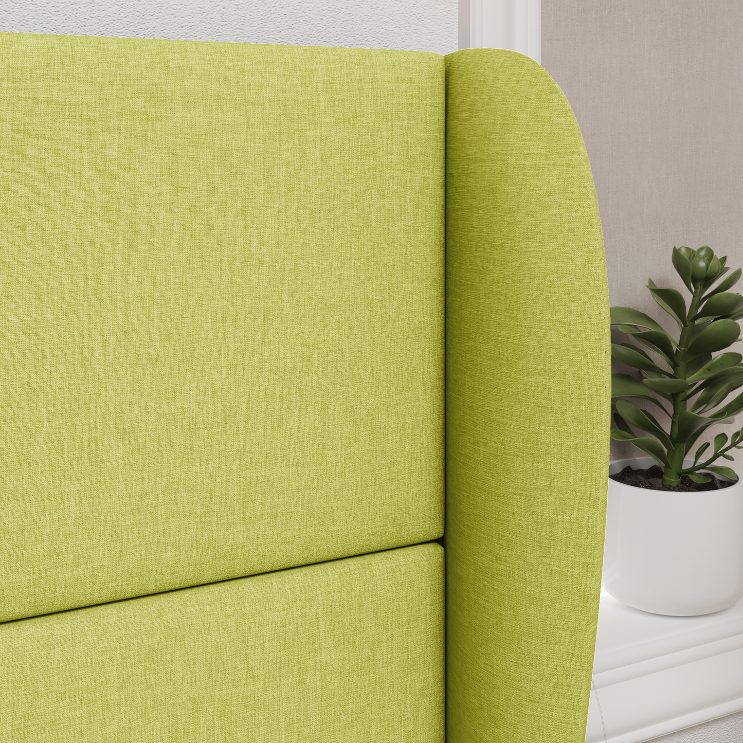 Headboard Ear Green 80 x 23 x 6 cm Fabric