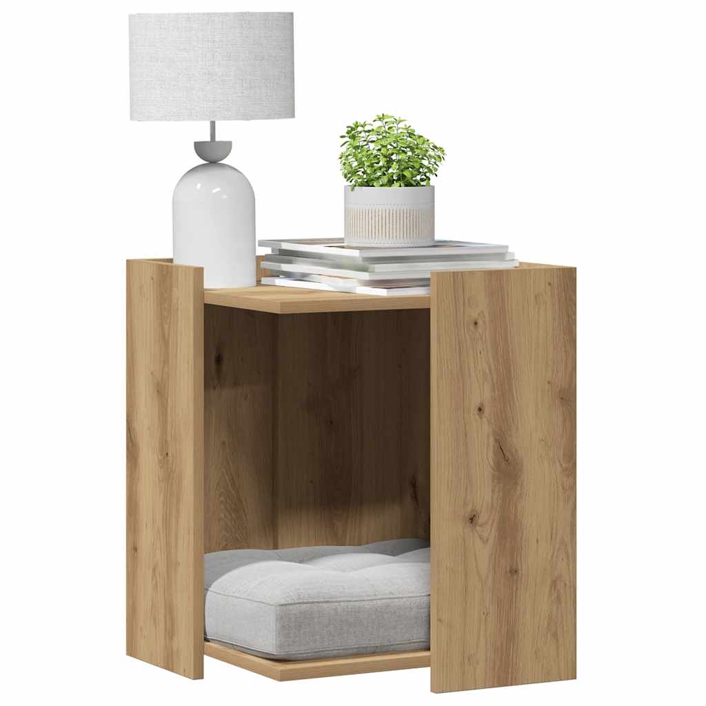Cat Litter Box Enclosure Artisian Oak 42x42x51 cm Engineered Wood