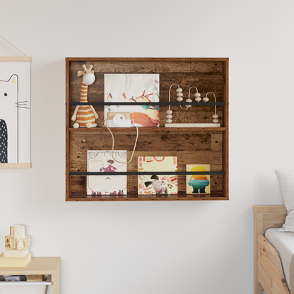 Magazine Rack Old Wood 80 x 12 x 70 cm Engineered Wood