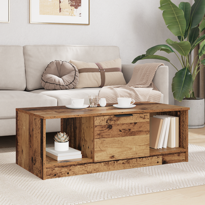 Coffee Table Old Wood 102 x 50 x 36cm Engineered Wood