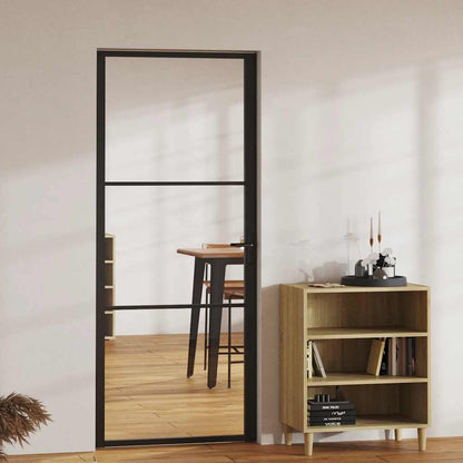 Interior Door ESG Glass and Aluminium 83x201,5 cm Black