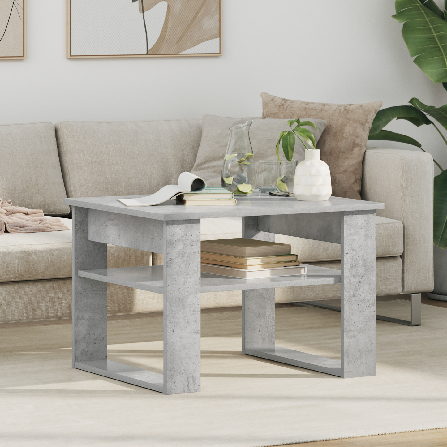 Coffee Table Concrete Grey 64 x 54 x 44 cm Engineered Wood