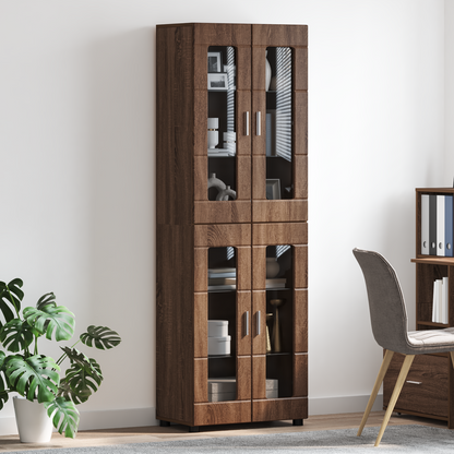 Highboard FLORIN Brown Oak 60 x 35 x 182 cm Engineered Wood