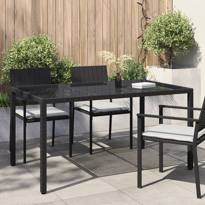 Garden Table Black 150 x 90 x 75 cm Poly Rattan