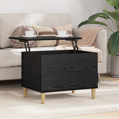 Bedside Cabinet Black Oak 60 x 44.5 x 45 cm Engineered Wood