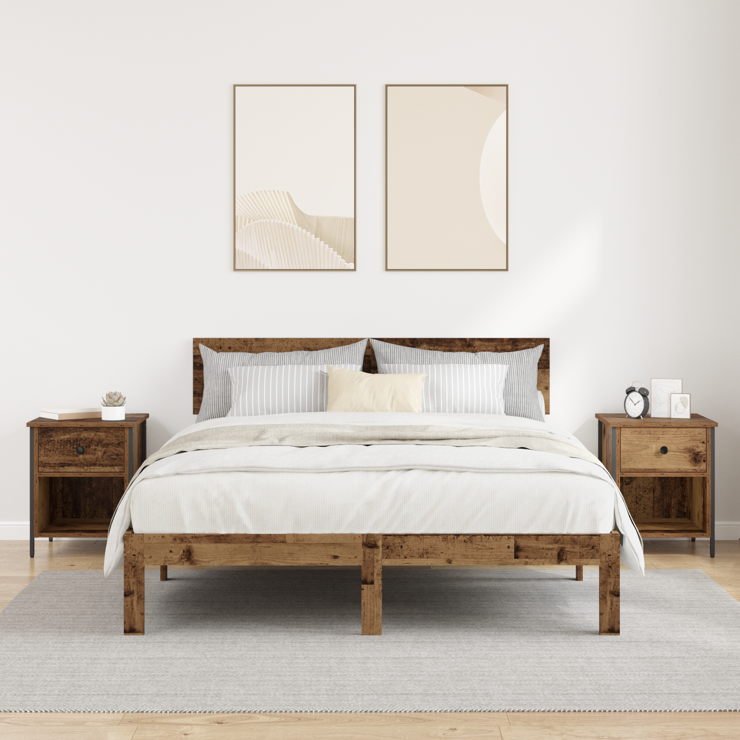 Bedside Cabinet 2 pcs Old Wood 40 x 42 x 50 cm Engineered Wood
