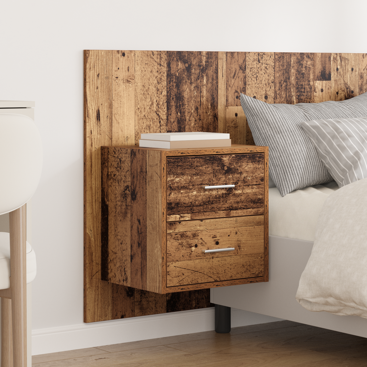 Headboard with Cabinet 3 pcs Old Wood Engineered Wood