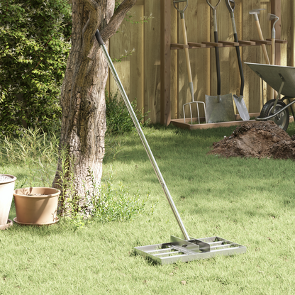 Garden Leveling Rake Silver 45 x 25 x 200 cm Stainless Steel