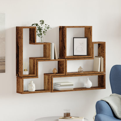 Wall Shelf Wall-Mounted Old Wood 96 x 12 x 64 cm